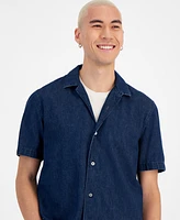 Sun + Stone Men's Garnet Denim Camp Shirt, Created for Macy's