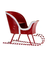 Slickblue Metal Sleigh Decor with Candy Cane Accent (Set of 2)