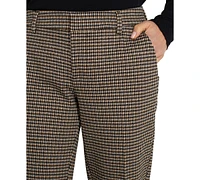 Liverpool Women's Kelsey Mid Rise Plaid Knit Straight-Leg Pants