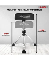 5 Core Drum Throne Comfortable Height Adjustable Stool Thick Padded Seat Professional Heavy Duty Musician Drummer Chair 400 lbs Capacity for Adults An
