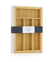 JoyJolt Bamboo Expandable Drawer Organizer for Kitchen Utensils