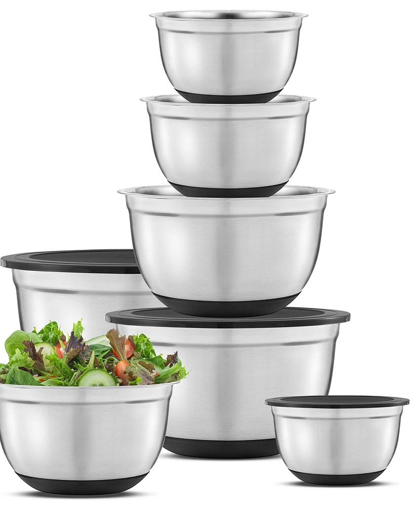 JoyJolt Stainless Steel Mixing Bowls with Lids Set of 7