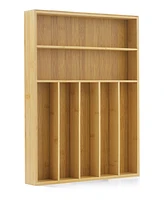 JoyJolt 7 Compartment Bamboo Drawer Organizer