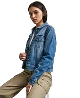 Dkny Jeans Women's Button-Down Denim Trucker Jacket