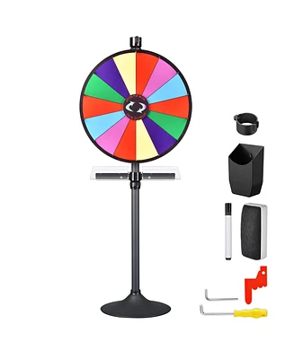 WinSpin 24" Prize Wheel Tabletop Floor Stand Spinning Game w/ Serving Tray