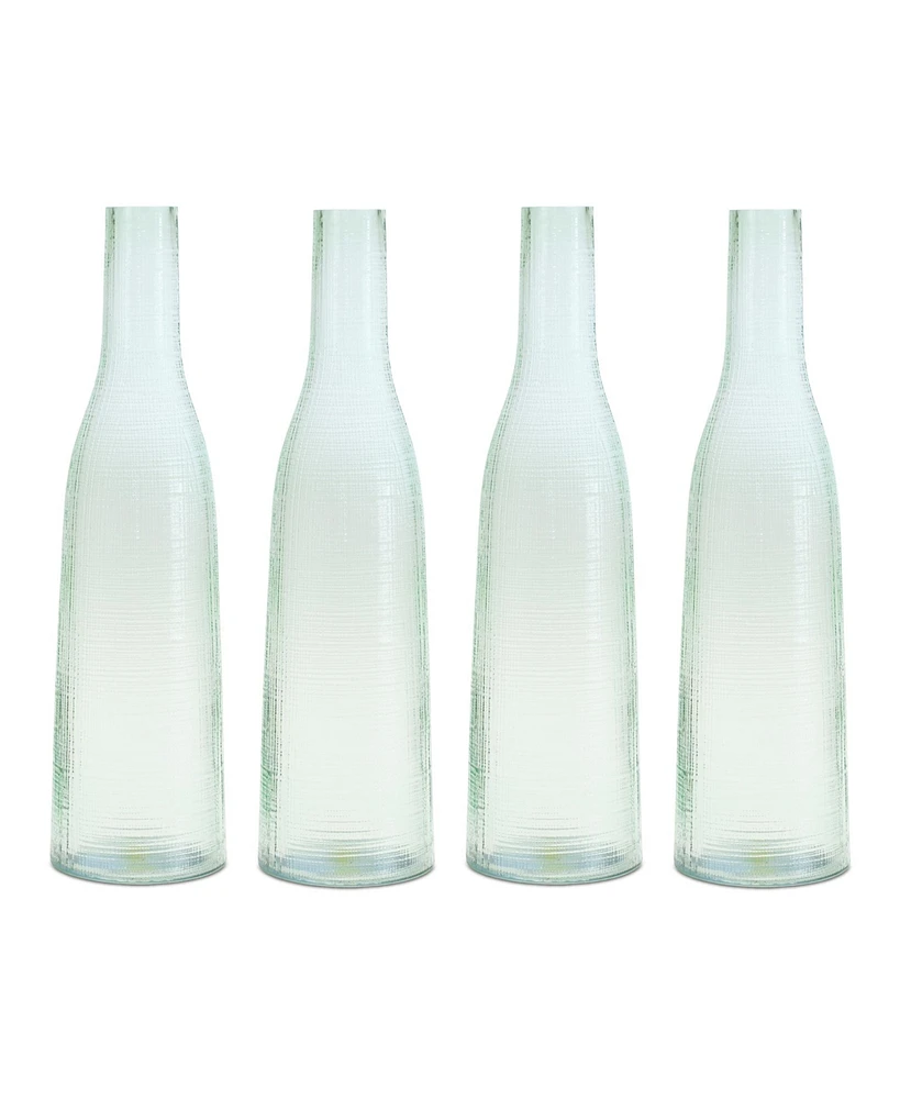 Slickblue Stylish Green Glass Bottle Vases Set of 4 Perfect Home Decor Accents