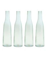 Slickblue Stylish Green Glass Bottle Vases Set of 4 Perfect Home Decor Accents