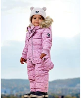 Deux par Baby Girls One Piece Snowsuit Rose Printed Mini Flowers - Infant|Toddler