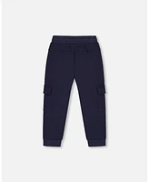 Deux par Toddler Boys Fleece Sweatpants With Cargo Pockets Navy - Toddler|Child