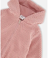 Deux par Deux Toddler Girls Hooded Plush Vest Dusty Pink - Toddler|Child