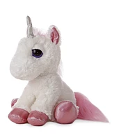 Aurora Medium Heavenly White Unicorn Dreamy Eyes Enchanting Plush Toy White 10"