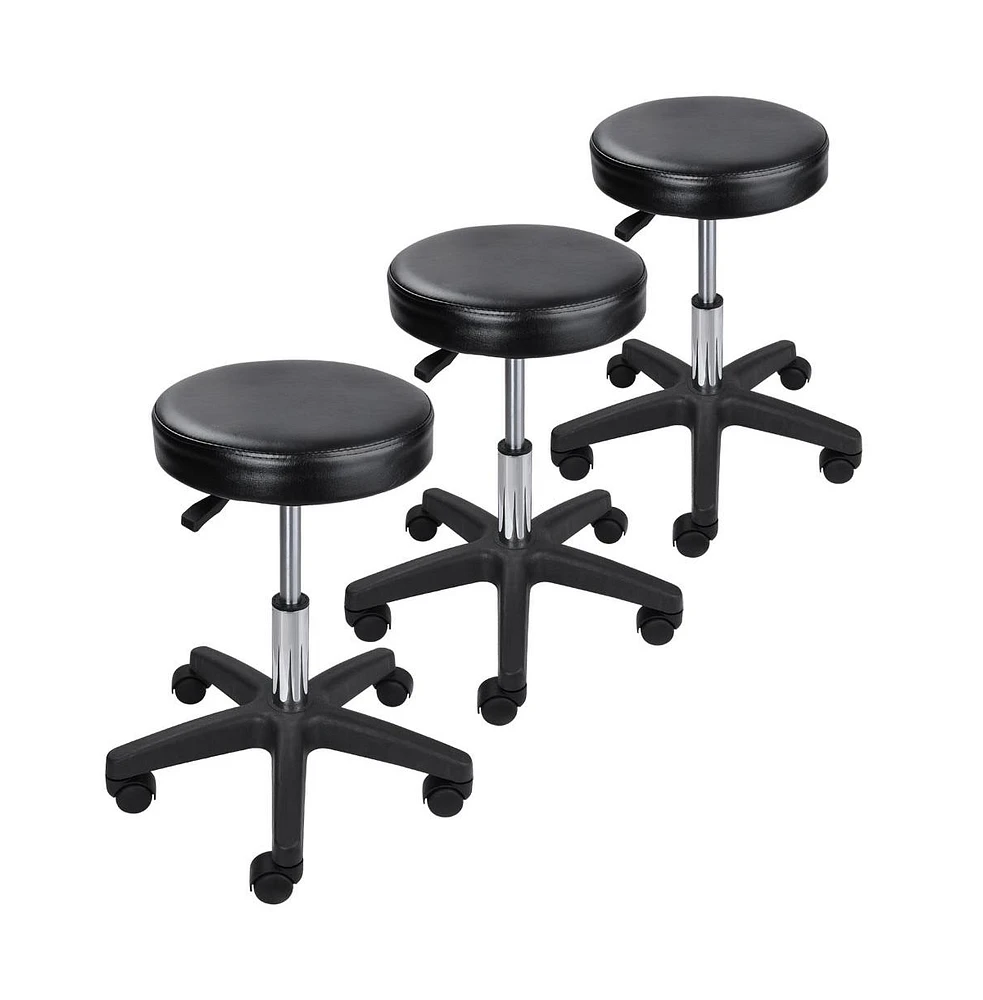 3x Adjustable Swivel Hydraulic Salon Rolling Stool Massage Facial Spa Tattoo