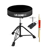 5 Core Drum Throne Padded Guitar Stool Height Adjustable Music Chair Ds Blkch Vel Blk