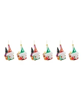 Slickblue Glass Santa Gnome Ornament (Set of 6)