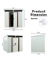 Mondawe 6ft x 5ft Outdoor Metal Storage Shed White