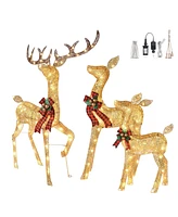 Yescom 3 Piece Lighted Christmas Deer Family Set 210 Led Outdoor Yard Decor Holiday