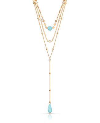 Ettika Turquoise 18k Gold Plated Multi-Chain Choker