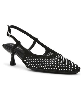 Anne Klein Women's Thia Rhinestone Mesh Slingback Pumps