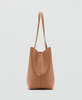 Mango Women's Pebbled Effect Shopper Bag