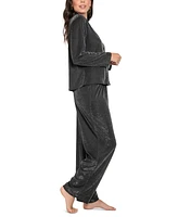 Linea Donatella Women's 2-Pc. Metallic Pajamas Set