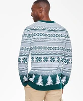 Holiday Lane Men's Fair Isle Crewneck Sweater, Created for Macy's