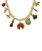 Betsey Johnson Faux Stone Autumn Charm Bib Necklace