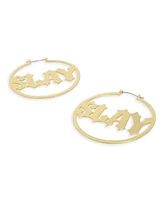 Betsey Johnson Gold Slay Hoop Earrings