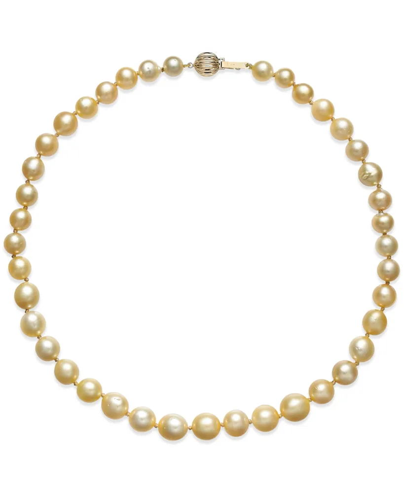 Buy 8.5-11.5mm Natural Golden South Sea Pearl Necklace, 18K Solid Yellow  Gold Necklace Online in India - Etsy