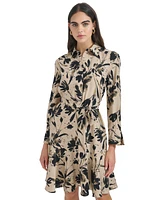 Calvin Klein Women's Button-Front Long-Sleeve Dress