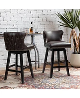 Hulala Home Jordan Classic Tufted Swivel Bar & Counter Stool (Set of 2)