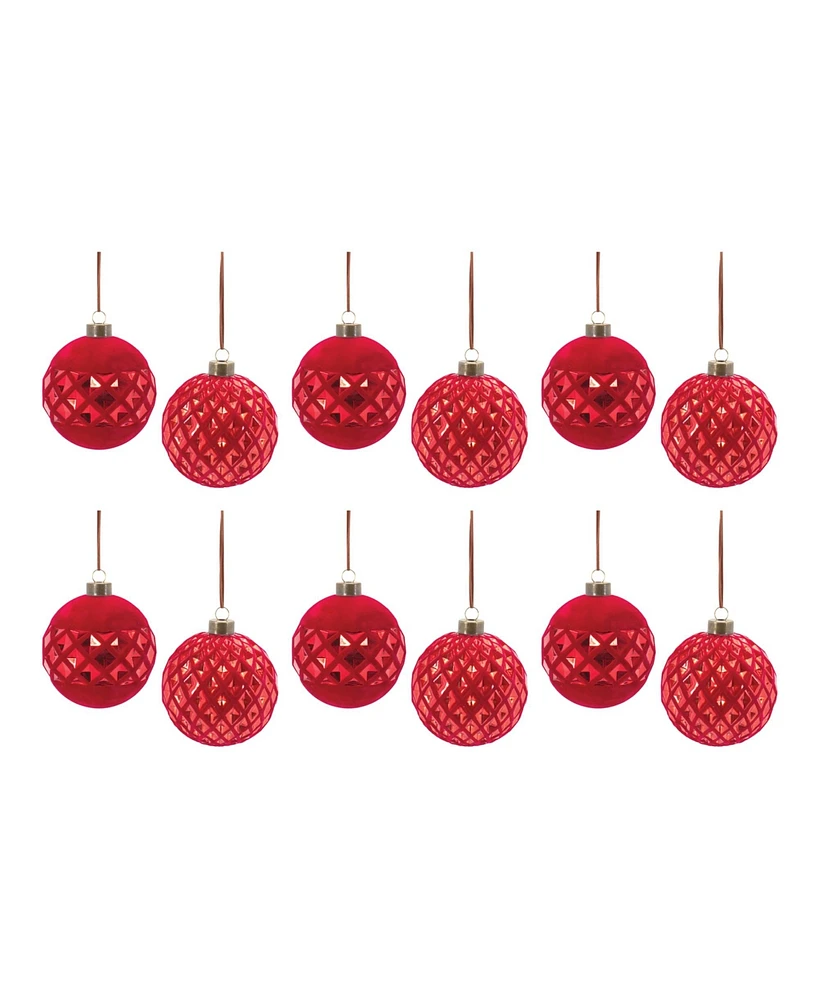 Slickblue Harlequin Glass Ball Ornament (Set of 12)