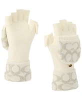 Coach Signature C Metallic Knit Pop Top Gloves