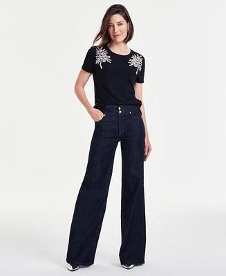 I.n.c International Concepts Women's High-Rise Wide-Leg Jeans, Created for Macy's