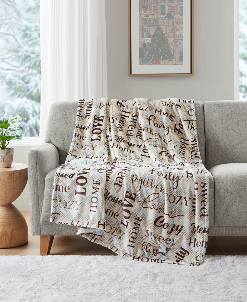 Premier Comfort Novelty Printed Electric Plush Throw, 50" x 60", Created for Macy's