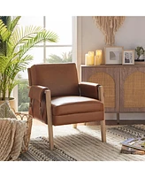 Olivia Farmhouse Armchair with Solid Wood Frame