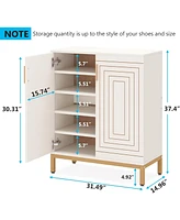 Tribesigns Shoe Cabinet with Doors, 20 Pairs Entryway Shoe Storage Cabinet with Shelves, 5