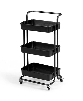 Slickblue 3-Tier Utility Cart Storage Rolling with Casters