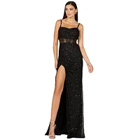 Lara Women's Elegant Corset Gown with Slit