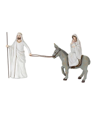 Slickblue Holiday Family With Donkey And Baby Figurine 11"h