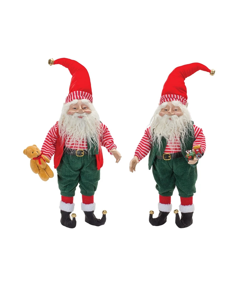 Slickblue Plush Toy Shop Santa (Set of 2)