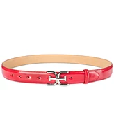 Sam Edelman Double-e Plaque High Shine Patent Leather Belt