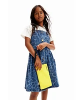 Desigual Girls Girls's Denim Smiley Originals dungaree dress