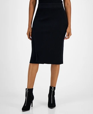 Bar Iii Women's Ribbed Pull-On Pencil Skirt, Created for Macy's