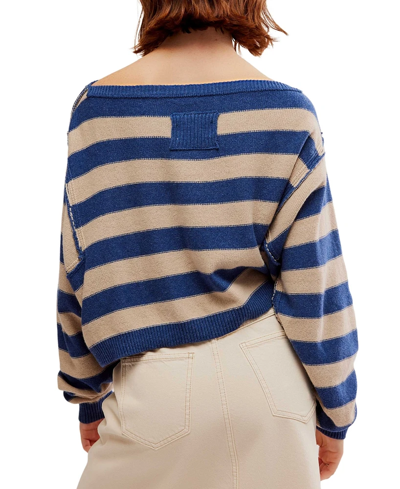 Free People Women's Into The Blue Striped Sweater