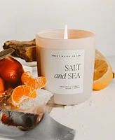 Sweet Water Decor Salt and Sea Soy Candle - Tan Matte Jar - 15 oz