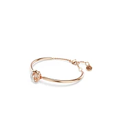 Swarovski Round Cut, White, Rose Gold-Tone Plated Dextera Bangle