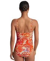 Lauren Ralph Women's Printed U-Wire One Piece Swimsuit