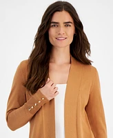 Jm Collection Women's Button-Sleeve Flyaway Cardigan, Xs-4X, Created for Macy's