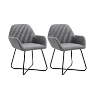 vidaXL Dining Chairs 2 pcs Dark Gray Fabric