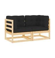 vidaXL Patio Corner Sofas 2 pcs with Cushions Solid Pinewood